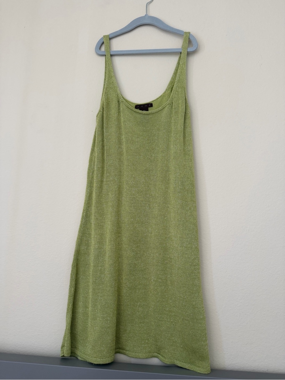 SHAE Green Knit Tank Dress Size M Rayon Cotton Blend
